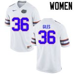 Women's Florida Gators #36 Eddie Giles NCAA Nike White Authentic Stitched College Football Jersey ODB3462RY